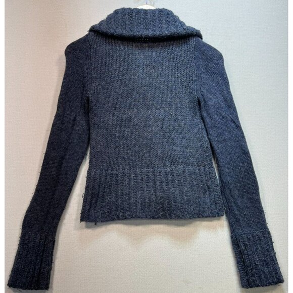 Free People Women's Wool Cardigan Sweater Knit Stretch Size XS Blue Long Sleeve - Picture 2 of 12